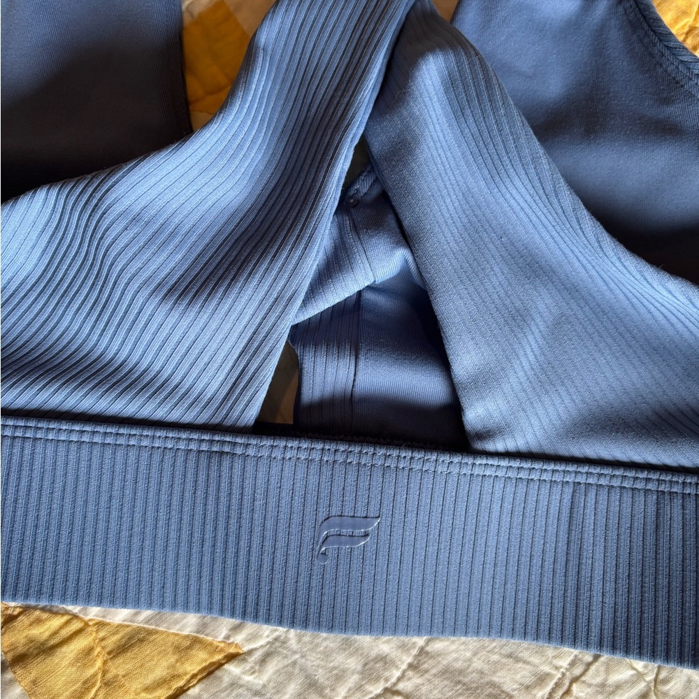 Fabletics Ribbed Blue Bralette - Picture 4 of 4